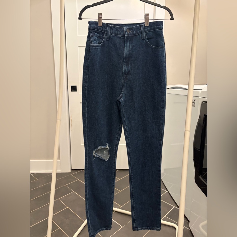 J Brand Sky High Rise Distressed Blue Jeans - perfect condition.